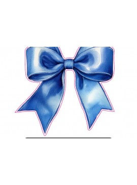 Intra απο ξύλο plywood 3mm-4mm πάχος Μπλε γραμμές κοπής με φιόγκο με ακουαρέλα Δίασταση 30x20 cm INTRAFABR-112771600