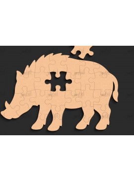Intra απο ξύλο plywood 3mm-4mm πάχος Boar Puzzle Παιδικό παιχνίδι Δίασταση 30x20 cm INTRAFABR-123421258