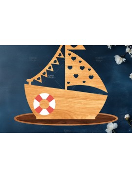 Σετ των 2 Intra απο ξύλο plywood 3mm-4mm πάχος Boat Διακόσμηση σπιτιού Δίασταση 15x15 cm INTRAFABR-118598602