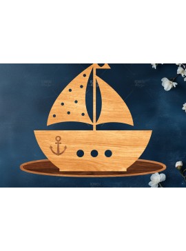 Σετ των 2 Intra απο ξύλο plywood 3mm-4mm πάχος Boat Διακόσμηση σπιτιού Δίασταση 15x15 cm INTRAFABR-118598641