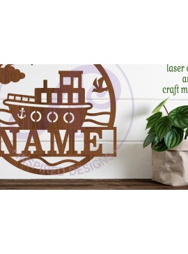 Σετ των 3 Intra απο ξύλο plywood 3mm-4mm πάχος Πρότυπο κοπής με λέιζερ Sin Name Boat Δίασταση 6x6 cm INTRAFABR-98504588