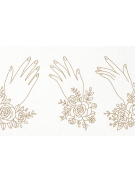 Intra απο ξύλο plywood 3mm-4mm πάχος Boho Aesthetic Floral Woman Hands Δίασταση 30x20 cm INTRAFABR-121269702