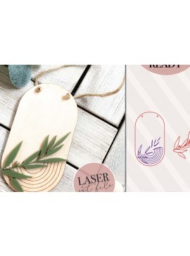 Σετ των 2 Intra απο ξύλο plywood 3mm-4mm πάχος Σημάδι Boho Arch , Κενό Floral σημάδι Δίασταση 15x15 cm INTRAFABR-70531707