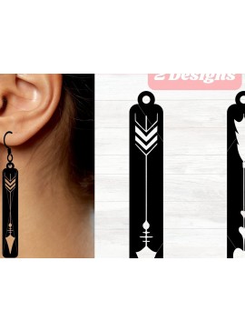 Σετ των 3 Intra απο ξύλο plywood 3mm-4mm πάχος Boho Arrow Earrings Cut File Δίασταση 3x3 cm INTRAFABR-34419474