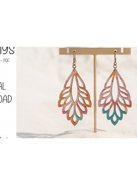 Σετ των 3 Intra απο ξύλο plywood 3mm-4mm πάχος Σκουλαρίκια Boho Breeze Δίασταση 3x3 cm INTRAFABR-121920080