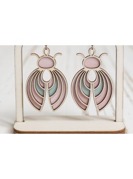 Σετ των 3 Intra απο ξύλο plywood 3mm-4mm πάχος Σκουλαρίκια Boho Bug Cut Δίασταση 3x3 cm INTRAFABR-122673350