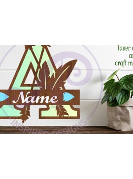 Intra απο ξύλο plywood 3mm-4mm πάχος Boho Capital Monogram Letter a Δίασταση 30x20 cm INTRAFABR-86122429