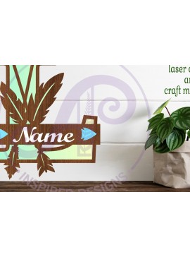 Σετ των 2 Intra απο ξύλο plywood 3mm-4mm πάχος Boho Capital Monogram Letter L Δίασταση 30x20 cm INTRAFABR-86123397