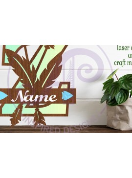 Σετ των 2 Intra απο ξύλο plywood 3mm-4mm πάχος Boho Capital Monogram Letter Z Δίασταση 30x20 cm INTRAFABR-86123867