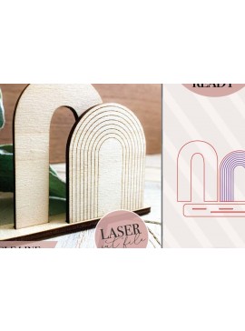 Σετ των 2 Intra απο ξύλο plywood 3mm-4mm πάχος Βάση με διπλή καμάρα Boho Δίασταση 30x20 cm INTRAFABR-70532077