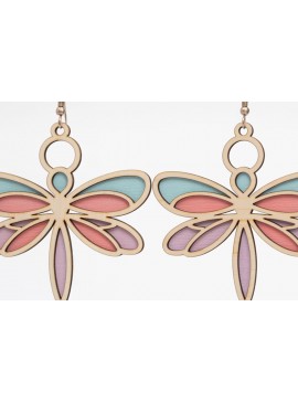 Σετ των 3 Intra απο ξύλο plywood 3mm-4mm πάχος Boho Dragonfly Earrings Δίασταση 3x3 cm INTRAFABR-122356981