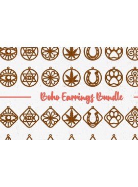 Σετ των 3 Intra απο ξύλο plywood 3mm-4mm πάχος Boho Earrings - Cut  Δίασταση 3x3 cm INTRAFABR-32144202