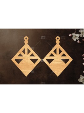 Σετ των 3 Intra απο ξύλο plywood 3mm-4mm πάχος Σκουλαρίκια Boho Δίασταση 3x3 cm INTRAFABR-119113194