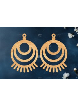 Σετ των 3 Intra απο ξύλο plywood 3mm-4mm πάχος Σκουλαρίκια Boho Δίασταση 3x3 cm INTRAFABR-119113207