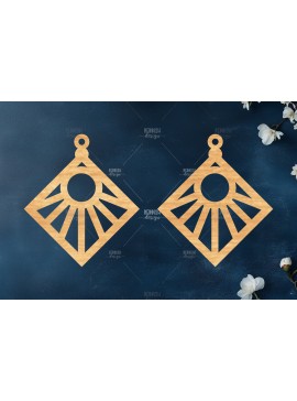 Σετ των 3 Intra απο ξύλο plywood 3mm-4mm πάχος Σκουλαρίκια Boho Δίασταση 3x3 cm INTRAFABR-119113257