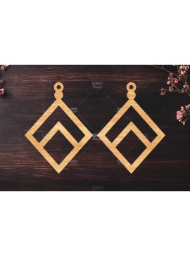 Σετ των 3 Intra απο ξύλο plywood 3mm-4mm πάχος Σκουλαρίκια Boho Δίασταση 3x3 cm INTRAFABR-119113284