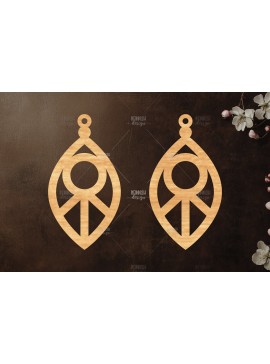 Σετ των 3 Intra απο ξύλο plywood 3mm-4mm πάχος Σκουλαρίκια Boho Δίασταση 3x3 cm INTRAFABR-119113294