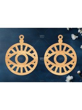 Σετ των 3 Intra απο ξύλο plywood 3mm-4mm πάχος Σκουλαρίκια Boho Δίασταση 3x3 cm INTRAFABR-119112927