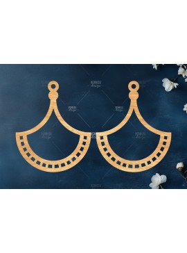 Σετ των 3 Intra απο ξύλο plywood 3mm-4mm πάχος Σκουλαρίκια Boho Δίασταση 3x3 cm INTRAFABR-119113352
