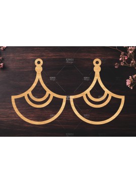 Σετ των 3 Intra απο ξύλο plywood 3mm-4mm πάχος Σκουλαρίκια Boho Δίασταση 3x3 cm INTRAFABR-119113391