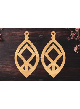 Σετ των 3 Intra απο ξύλο plywood 3mm-4mm πάχος Σκουλαρίκια Boho Δίασταση 3x3 cm INTRAFABR-119112963