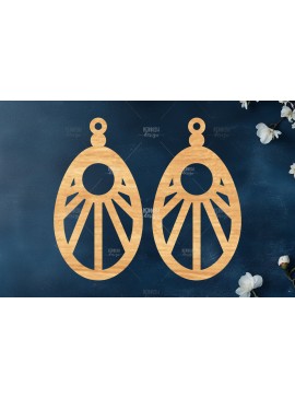 Σετ των 3 Intra απο ξύλο plywood 3mm-4mm πάχος Σκουλαρίκια Boho Δίασταση 3x3 cm INTRAFABR-119113005