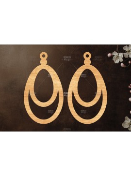 Σετ των 3 Intra απο ξύλο plywood 3mm-4mm πάχος Σκουλαρίκια Boho Δίασταση 3x3 cm INTRAFABR-119112900