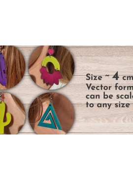 Σετ των 3 Intra απο ξύλο plywood 3mm-4mm πάχος Boho Earrings , Native American  Δίασταση 3x3 cm INTRAFABR-32955392