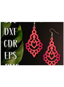 Intra απο ξύλο plywood 3mm-4mm πάχος Boho Earrings , Teardrop Earrings. Δίασταση 60x60 cm INTRAFABR-99491323