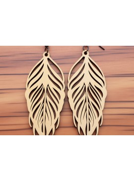 Σετ των 3 Intra απο ξύλο plywood 3mm-4mm πάχος Ξύλινο σκουλαρίκι Boho σε σχήμα φτερού Δίασταση 3x3 cm INTRAFABR-91652270