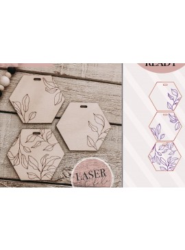 Σετ των 3 Intra απο ξύλο plywood 3mm-4mm πάχος μπρελόκ Boho Floral Δίασταση 4x4 cm INTRAFABR-74342811