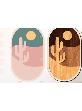 Intra απο ξύλο plywood 3mm-4mm πάχος Boho Landscape Art Wall Art Δίασταση 40x40 cm INTRAFABR-124846284