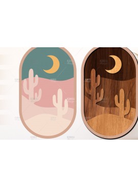 Intra απο ξύλο plywood 3mm-4mm πάχος Boho Landscape Art Wall Art Δίασταση 40x40 cm INTRAFABR-124846292