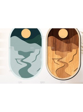 Intra απο ξύλο plywood 3mm-4mm πάχος Boho Landscape Art Wall Art Δίασταση 40x40 cm INTRAFABR-124846319