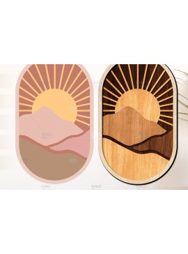 Intra απο ξύλο plywood 3mm-4mm πάχος Boho Landscape Art Wall Art Δίασταση 40x40 cm INTRAFABR-124846425