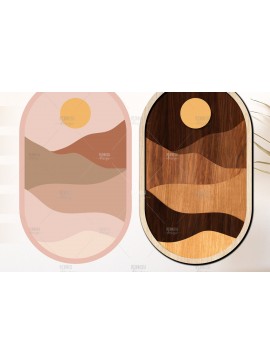 Intra απο ξύλο plywood 3mm-4mm πάχος Boho Landscape Art Wall Art Δίασταση 40x40 cm INTRAFABR-124846433