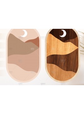 Σετ των 2 Intra απο ξύλο plywood 3mm-4mm πάχος Boho Landscape Art Wall Art Δίασταση 40x40 cm INTRAFABR-124846455