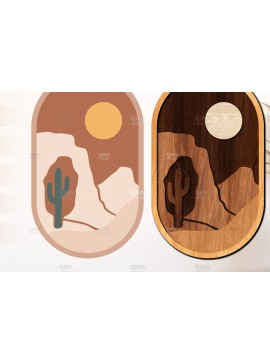 Intra απο ξύλο plywood 3mm-4mm πάχος Boho Landscape Art Wall Art Δίασταση 40x40 cm INTRAFABR-124846238