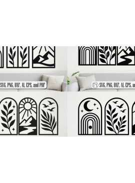 Σετ των 3 Intra απο ξύλο plywood 3mm-4mm πάχος Boho Wall Art Δίασταση 4x4 cm INTRAFABR-121960959