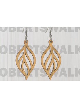 Σετ των 3 Intra απο ξύλο plywood 3mm-4mm πάχος Σκουλαρίκι με φύλλα Boho Δίασταση 6x6 cm INTRAFABR-123812938