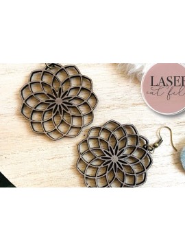 Σετ των 3 Intra απο ξύλο plywood 3mm-4mm πάχος Σκουλαρίκια λέιζερ Boho Mandala Δίασταση 3x3 cm INTRAFABR-73680691