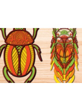 Σετ των 2 Intra απο ξύλο plywood 3mm-4mm πάχος κοπής πολλαπλών επιπέδων λέιζερ BOHO Δίασταση 15x15 cm INTRAFABR-75328345