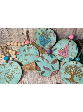 Σετ των 3 Intra απο ξύλο plywood 3mm-4mm πάχος Boho Ornament  Δίασταση 8x8 cm INTRAFABR-41476942