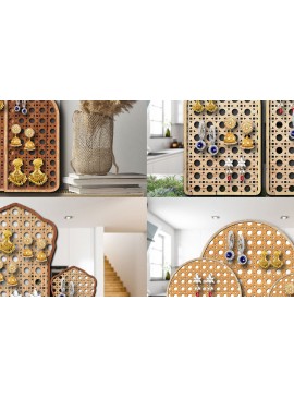 Σετ των 3 Intra απο ξύλο plywood 3mm-4mm πάχος Σκουλαρίκια Boho Rattan Display Big Δίασταση 3x3 cm INTRAFABR-26116582