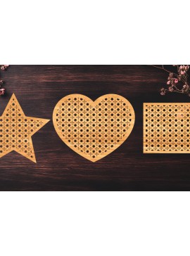 Σετ των 2 Intra απο ξύλο plywood 3mm-4mm πάχος Boho Rattan Signs Δίασταση 30x20 cm INTRAFABR-123333612