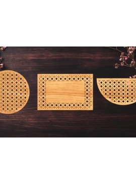 Σετ των 2 Intra απο ξύλο plywood 3mm-4mm πάχος Boho Rattan Signs Δίασταση 30x20 cm INTRAFABR-123333417