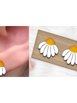 Σετ των 3 Intra απο ξύλο plywood 3mm-4mm πάχος Σκουλαρίκια Boho Stud Flower Cut με λέιζερ. Δίασταση 4x4 cm INTRAFABR-116049282