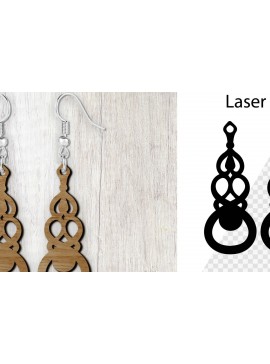 Σετ των 3 Intra απο ξύλο plywood 3mm-4mm πάχος Σκουλαρίκια Boho Style Cut . Δίασταση 4x4 cm INTRAFABR-114643607