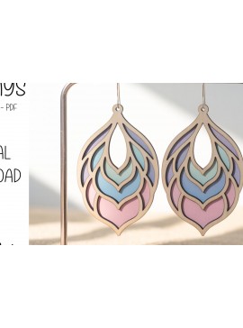 Σετ των 3 Intra απο ξύλο plywood 3mm-4mm πάχος Σκουλαρίκια Boho Teardrop Layered Δίασταση 3x3 cm INTRAFABR-122379736