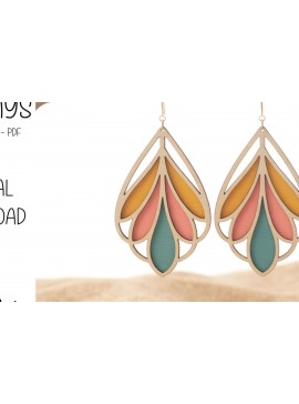 Σετ των 3 Intra απο ξύλο plywood 3mm-4mm πάχος Boho Teardrop Petal Σκουλαρίκια Δίασταση 3x3 cm INTRAFABR-122379965